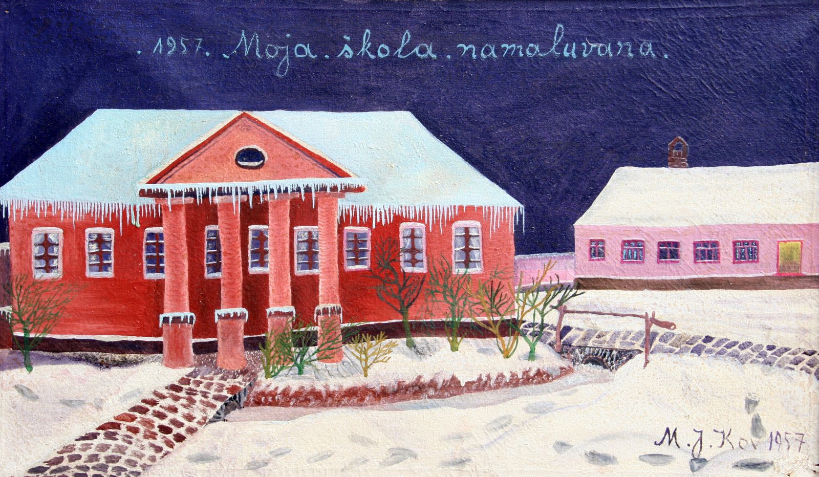 Martin Jonas, Moja škola naslikana, 34x50, 1957. god..JPG
